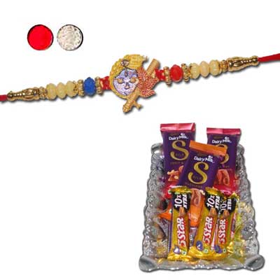 "Rakhi with Chocos - code RN16 - Click here to View more details about this Product